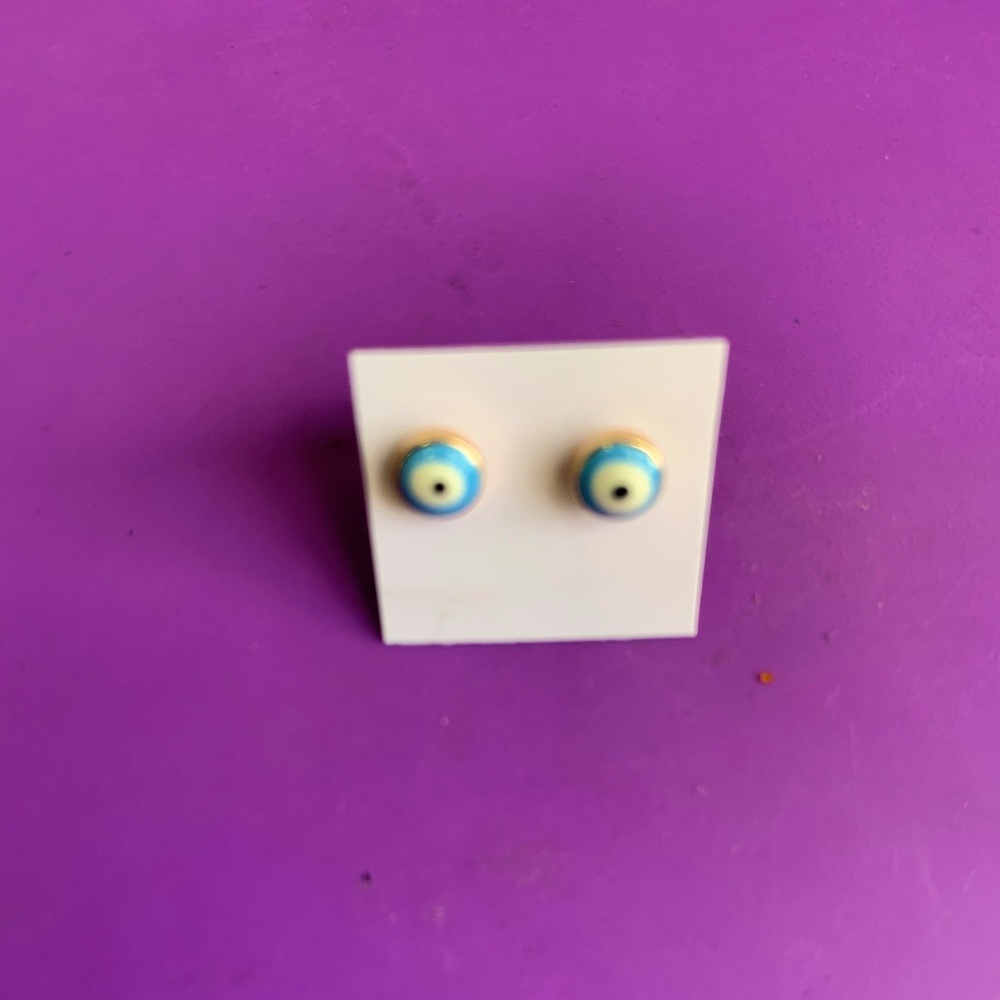 New nice evil eye 18k gold plated earrings